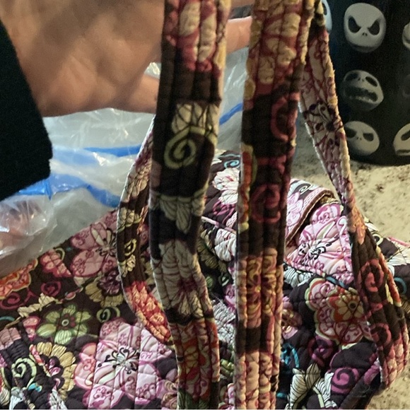 Vera Bradley Mod Brown and Pink Floral Tote Bag - Picture 2 of 7